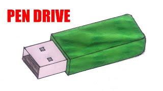 Pendrive Drawing ️ How to Draw Pen Drive Easy & Step by Step