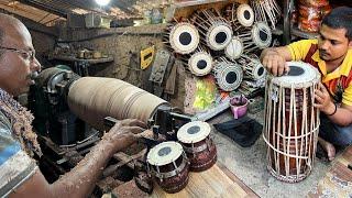 Amazing Making Process Wooden Dholak  Dhol By Talented Hands. Tabla Making Process.