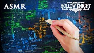 ASMR Map Drawing & Carving  Hollow Knight  Gentle Rain 1 Hour