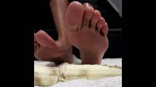Feet smashing banana foot fetish