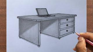 How to Draw a Desk in 2-Point Perspective