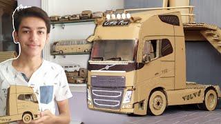 How To Make Truck From Cardboard  volvo fh 16-750 model truck from cardboard  diecast