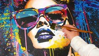 Fused Pop Art and Street Art Painting  Create a Stylish Acrylic Piece  Glamour In Chaos