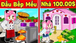 MỀU THỬ THÁCH 24 GIỜ LÀM ĐẦU BẾP KIẾM TIỀN MUA NHÀ TRONG MINECRAFT*1 NGÀY REDHOOD LÀM NGƯỜI DỌN RÁC