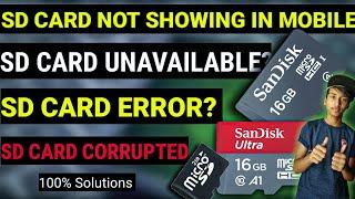 MEMORY CARD NOT SHOWING IN MOBILE  MEMORY CARD NOT WORKING  SD CARD UNAVAILABLE  SD CARD ERROR 