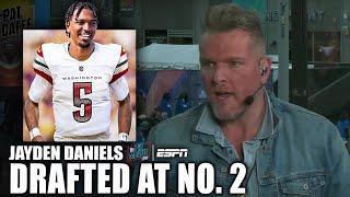 Jayden Daniels drafted at No. 2 by the Commanders  Pat McAfee Draft Spectacular