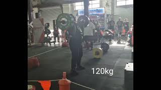 Event 4 Overhead medley 100kg sandbag 120kg Barbell 90kg block 130kg log