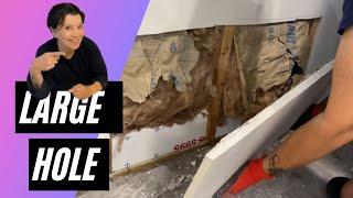 How to Repair a BIG Hole in WALL  DIY Large Hole Patching on Drywall and Sheetrock