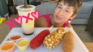 KOREAN FRIED CHEESE kind of  Valentines Day Mukbang