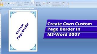 How to Custom Page Border Design in Microsoft Word 2007