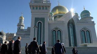 Vladimir Putin inaugurates Moscow mosque with Turkish Palestinian leaders Erdogan and Abbas