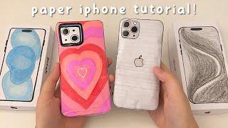 ️tutorial️ How to make paper iphone15 and case + unboxing  asmr paper diy