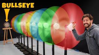 Impossible Trick Shots Through Spinning Fans