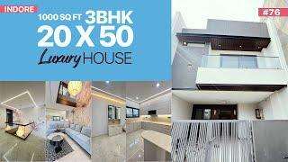 20X50 Luxury House For Sale In Indore  West Facing House Design  3BKH 1000 Sq Ft House