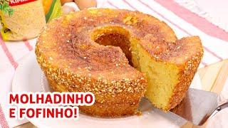 BOLO DE CUSCUZ SIMPLES DE LIQUIDIFICADOR MOLHADINHO  Receita