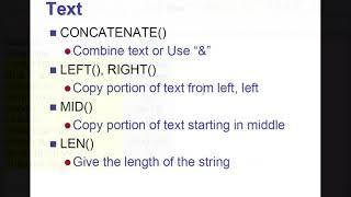 Excel - Text Function