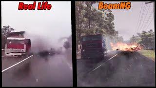 Real Life Crashes vs. BeamNG.Drive  Comparative Compilation #1