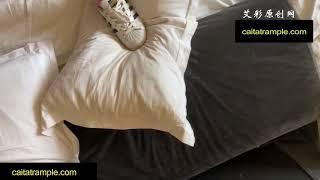 bed pillows with adidas sneakers