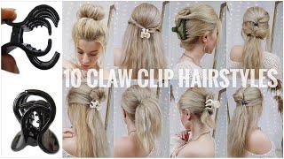 10 EASY CLAW CLIP HAIRSTYLES FOR LONG HAIR ️ SIMPLE CLUTCHER HAIRSTYLES  ️ TRENDING HAIRSTYLES