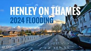 River Thames 2024 Floods  Drive Through Henley on Thames 4K 120fps HDR - UK