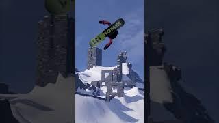 Welcome to the ruins at the top of Corvo in Shredders #snowboarding #gaming #leveldesign