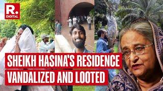 Sheikh Hasina Flees Bangladesh Protesters Loot Former PMs Residence