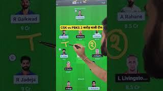 Chennai vs Punjab Dream11 Team CHE vs PBKS Dream11 Prediction CSK vs PBKS Dream11 Team Today Match