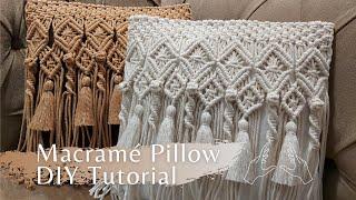 Macramé Pillow  Cushion Tutorial DIY  Makrome Yastık Yapılışı  Macrame Kussen Tutorial
