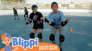 Blippi fährt Rollerskates  Blippi Deutsch  Abenteuer und Videos für Kinder