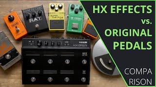 Line 6 HX Effects vs. Analog Effect Pedals - Audio Comparison no talking