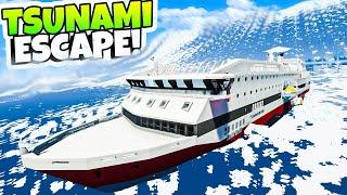 Escaping a HUGE TSUNAMI With a CRUISE SHIP in Stormworks? Stormworks Tsunami Survival