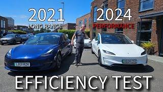 Tesla Long Range V Performance convoy efficiency and range comparison - much difference?