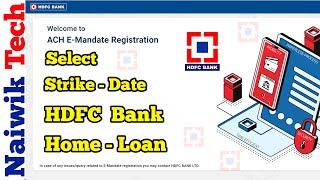 HDFC Bank Home Loan ACH E-mandate registration online