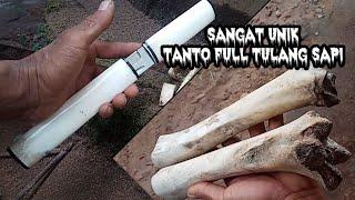 pisau langka membuat pisau tajam dengan gagang sarung TULANG SAPI#bestknife