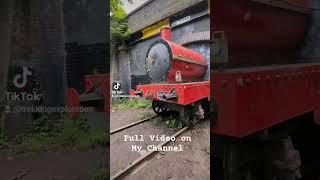 The Red Steam Engine Stuck under the Bridge #train #disused #railway #youtube #shorts #fyp #tunnel