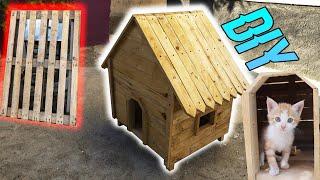 PET HOUSE DIYHOW TO BUILD A CAT HOUSE FROM PALLET WOOD