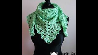 How to crochet spring triangle baktus wrap shawl by marifu6a