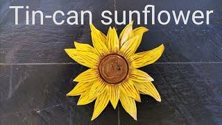 How to make a sunflower out of cans.