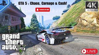 GTA 5  Chaos Carnage & Cash  Ultra realistic Graphics  4K 60 FPS #gta5 #gta #ps5 #gameshorts