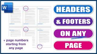 Headers & Footers on ANY page in WORD  Microsoft Word tutorials