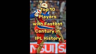 Top 10 Fastest Century in IPL History   #shorts #cricket #ipl #trending