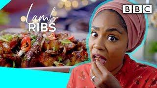 Nadiyas insane BBQ lamb ribs recipe  Nadiyas Party Feasts - BBC
