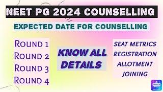 NEET PG 2024 Expected Date Of Counselling #neetpg2024 #neetpgcounselling2024