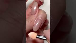 hailey bieber glazed donut nails  easy nude pearl chrome gel nail art tutorial