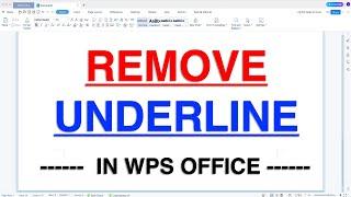 How To Remove Underline In WPS Office