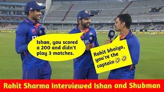 Rohit Sharma Interviewed Ishan and Shubman after the match India vs Newzealand 1st ODI 