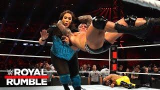 Randy Orton RKOs Nia Jax after she dominates the Mens Royal Rumble Match Royal Rumble 2019