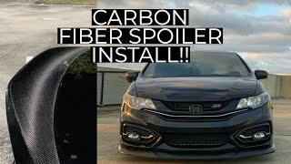 INSTALL - KEVMANNZ CARBON FIBER DUCKBILL SPOILER 2015 HONDA CIVIC Si COUPE 12-15