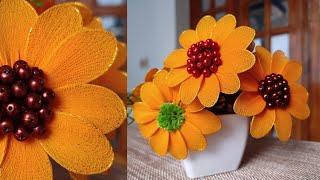 nylon flowers  stocking flowers  DIY flowers  tutorials  nylon stocking flowers  decor