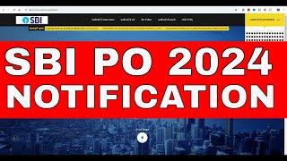 SBI PO NOTIFICATION 2024 #sbipo2024